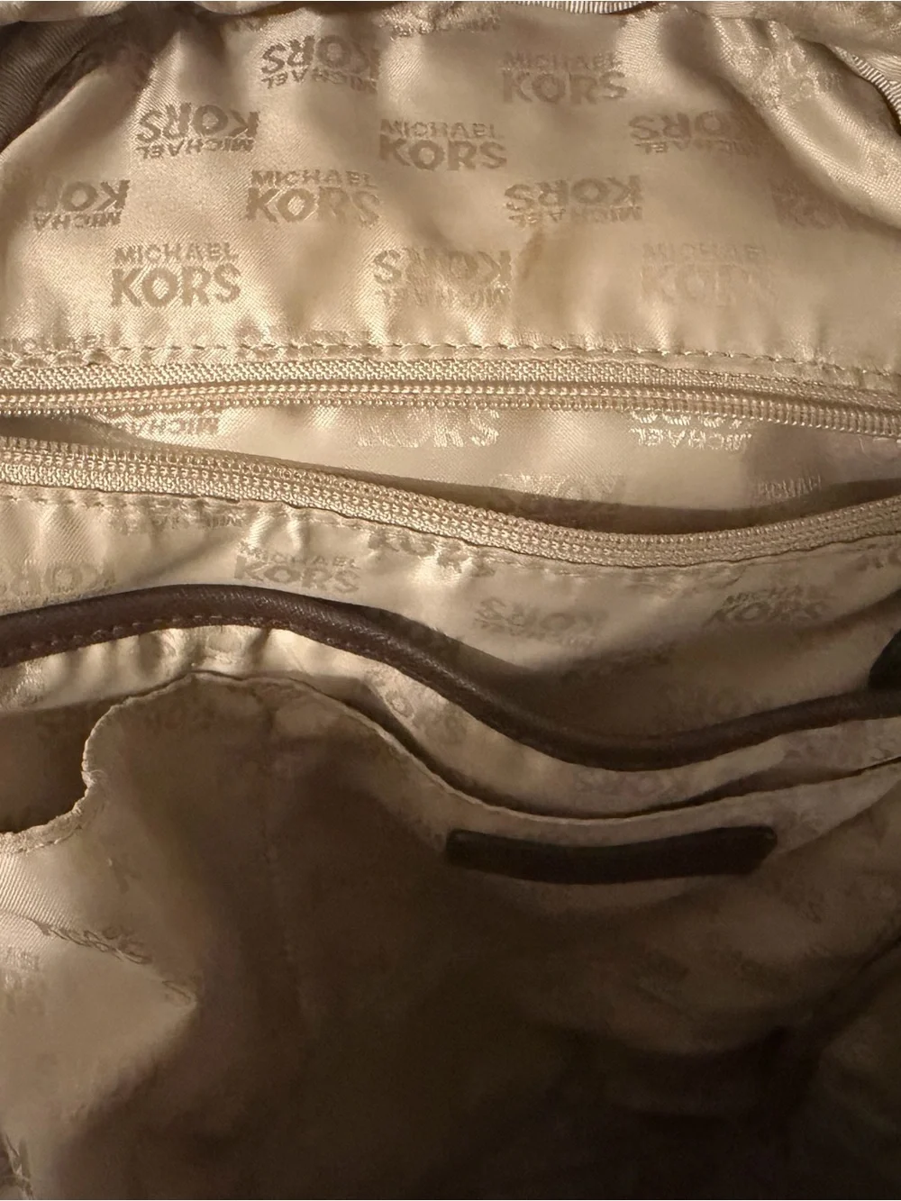 Michael Kors Tan/Brown MK Monogram Backpack